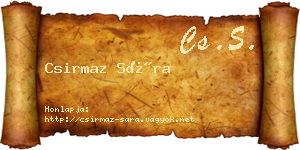 Csirmaz Sára névjegykártya