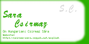 sara csirmaz business card